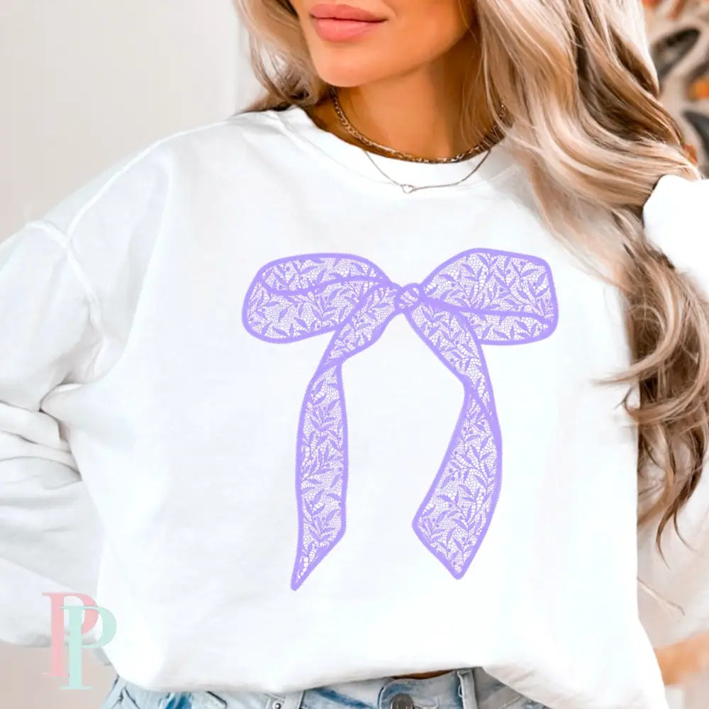 Lace Coquette Bow Screen Print Transfer