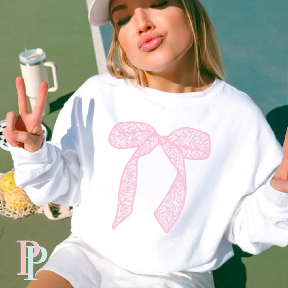 Lace Coquette Bow Screen Print Transfer