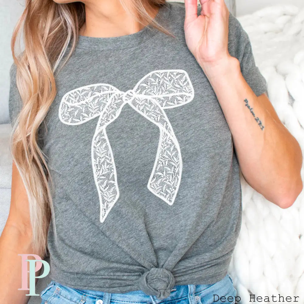Lace Coquette Bow Screen Print Transfer