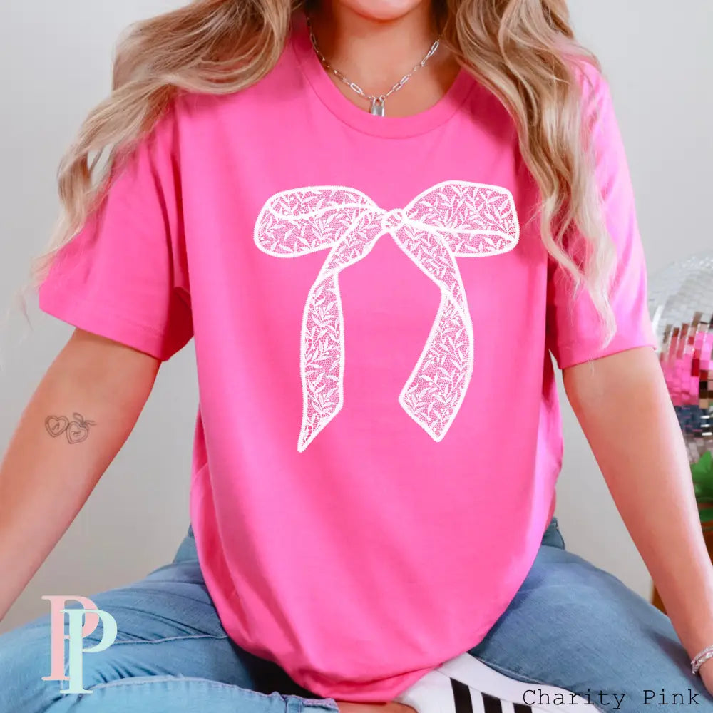 Lace Coquette Bow Screen Print Transfer