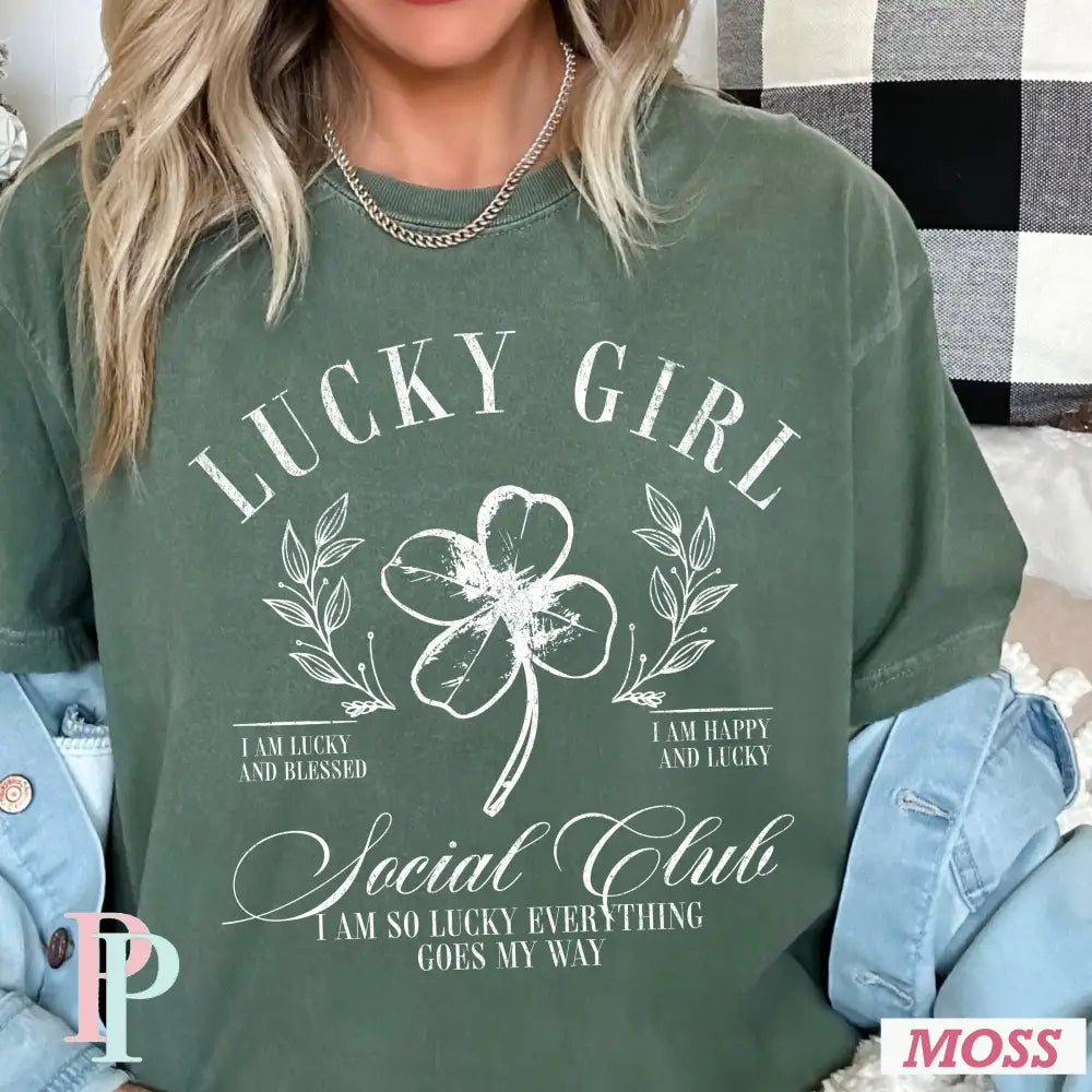 Lucky Girl Social Club Screen Print Transfer