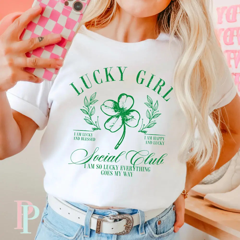 Lucky Girl Social Club Screen Print Transfer