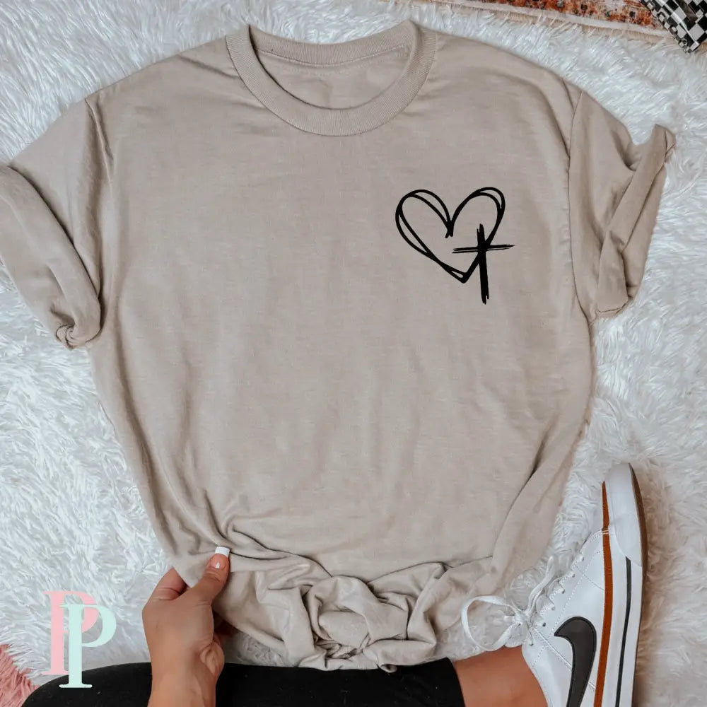 My Heart Was On The Cross Pocket Screen Print Transfer