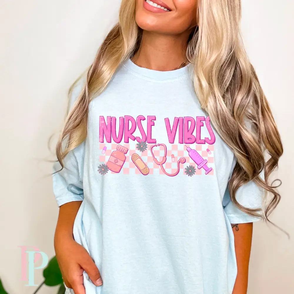 Nurse Vibes Comfort Color Graphic Tee