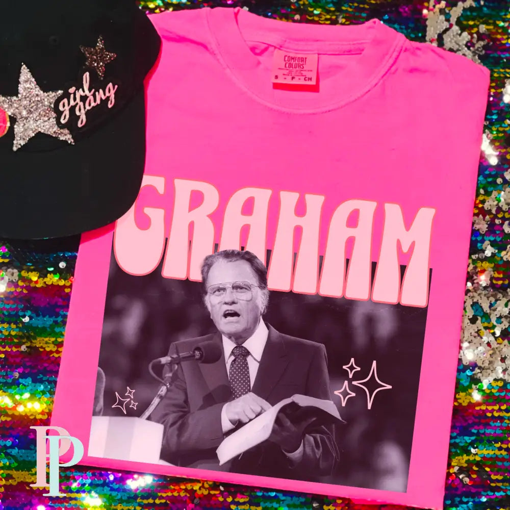 Pink Billy Graham Comfort Color Graphic Tee
