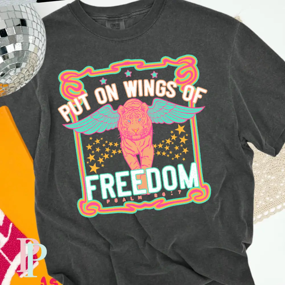 Put On Wings Of Freedom Comfort Color Graphic Tee