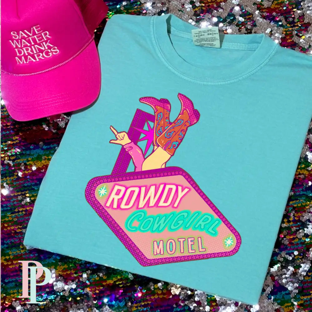 Rowdy Cowgirl Motel Version Comfort Color Graphic Tee