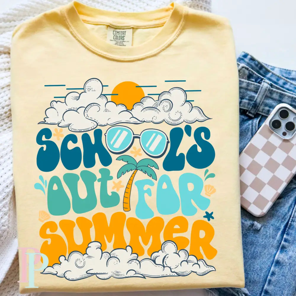 Schools Out For Summer Comfort Color Graphic Tee