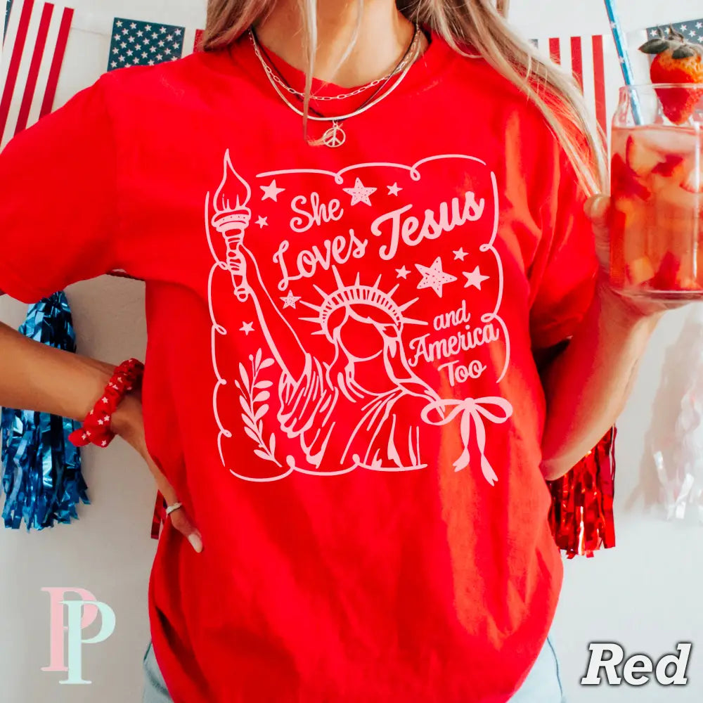 She Loves Jesus And America Too Screen Print Transfer