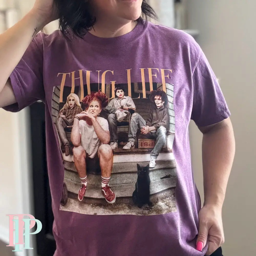 Sista’s Halloween Thug Life Comfort Color Graphic Tee