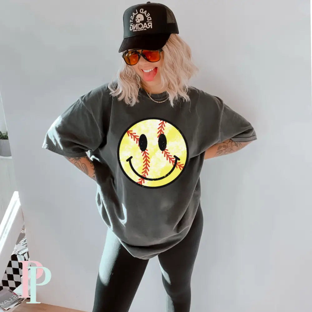Softball Face Comfort Color Graphic Tee