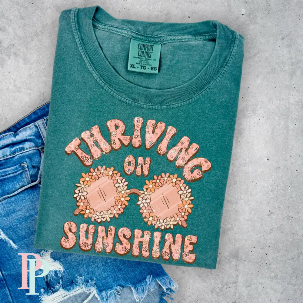 Thriving On Sunshine Comfort Color Graphic Tee