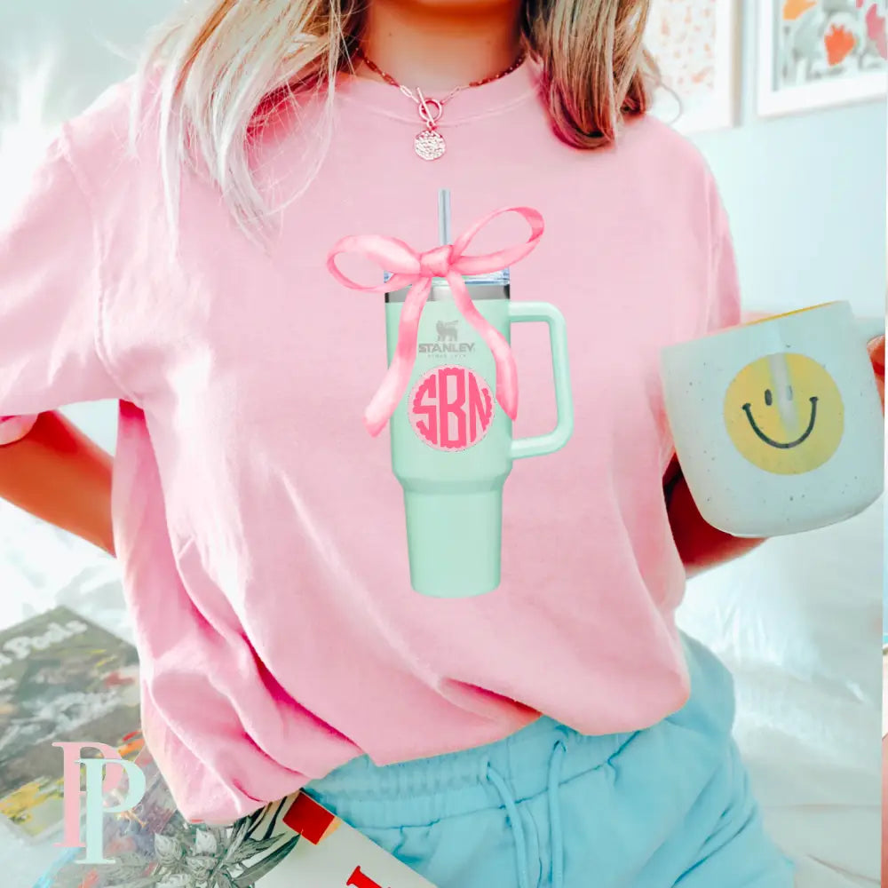 Tumbler Monogram Comfort Color Monogram Graphic Tee