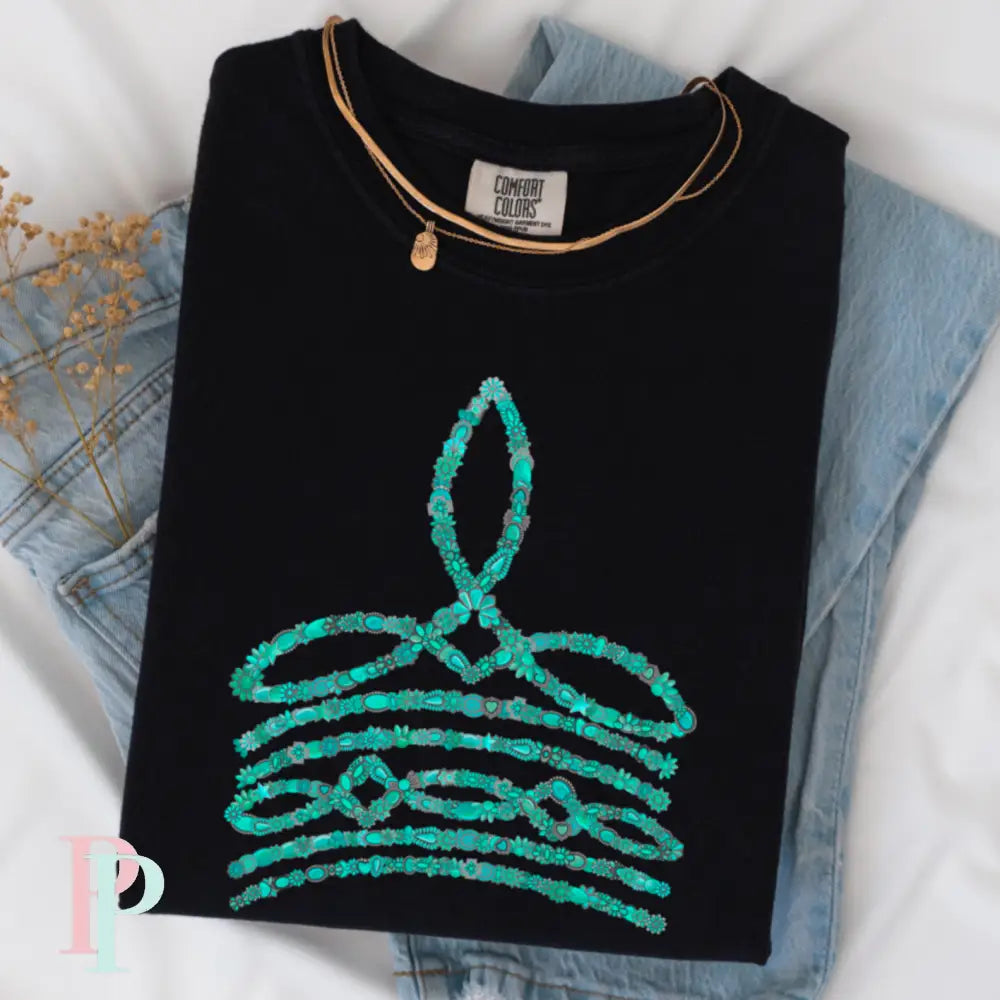 Turquoise Boot Stitch Comfort Color Graphic Tee