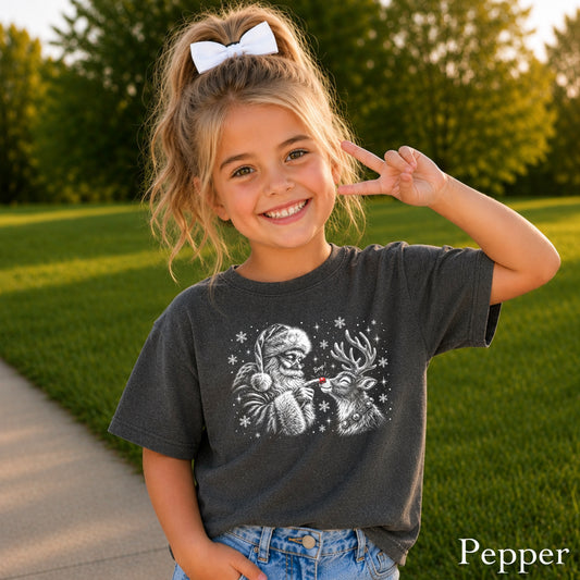 Santa Boop Christmas Youth Comfort Color T-Shirt