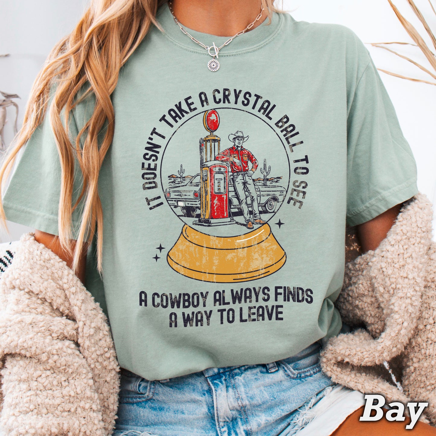 A Cowboy Finds A Way To Leave Western Comfort Color Graphic Tee