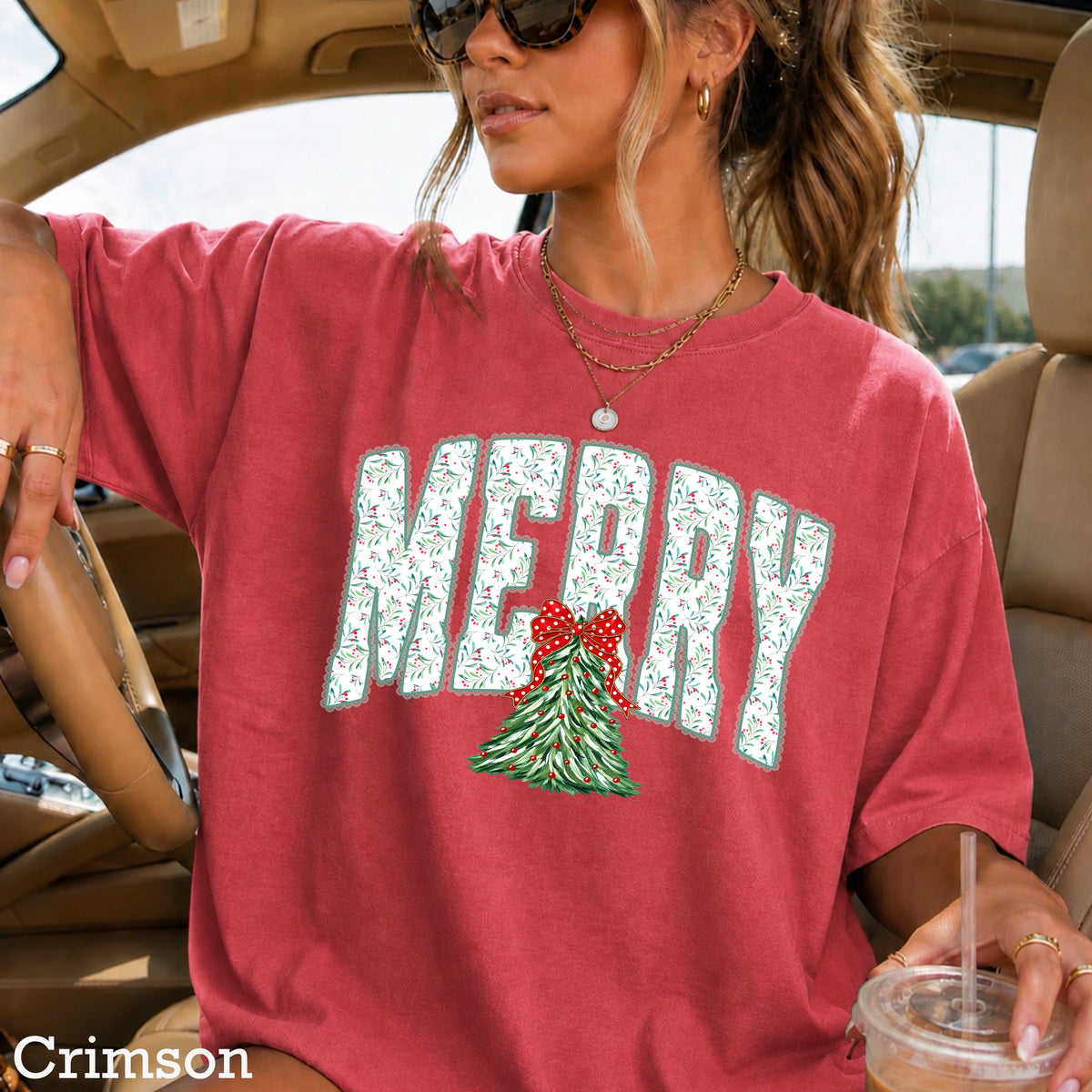 Merry Christmas Comfort Color Graphic Tee