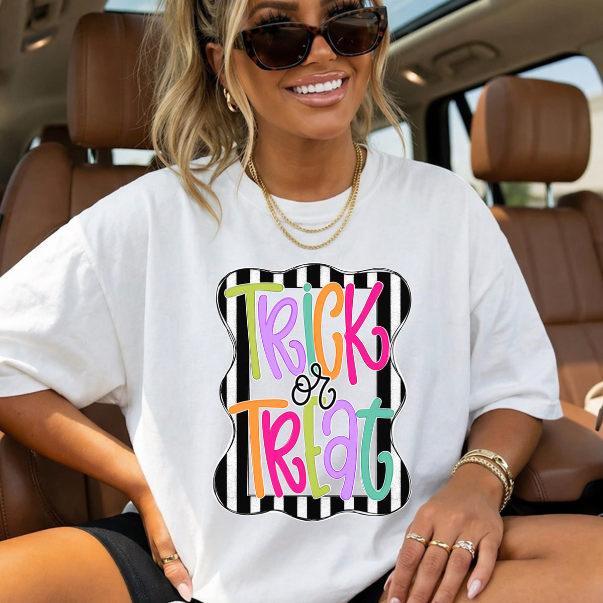 Trick Or Treat Halloween Comfort Color Graphic Tee