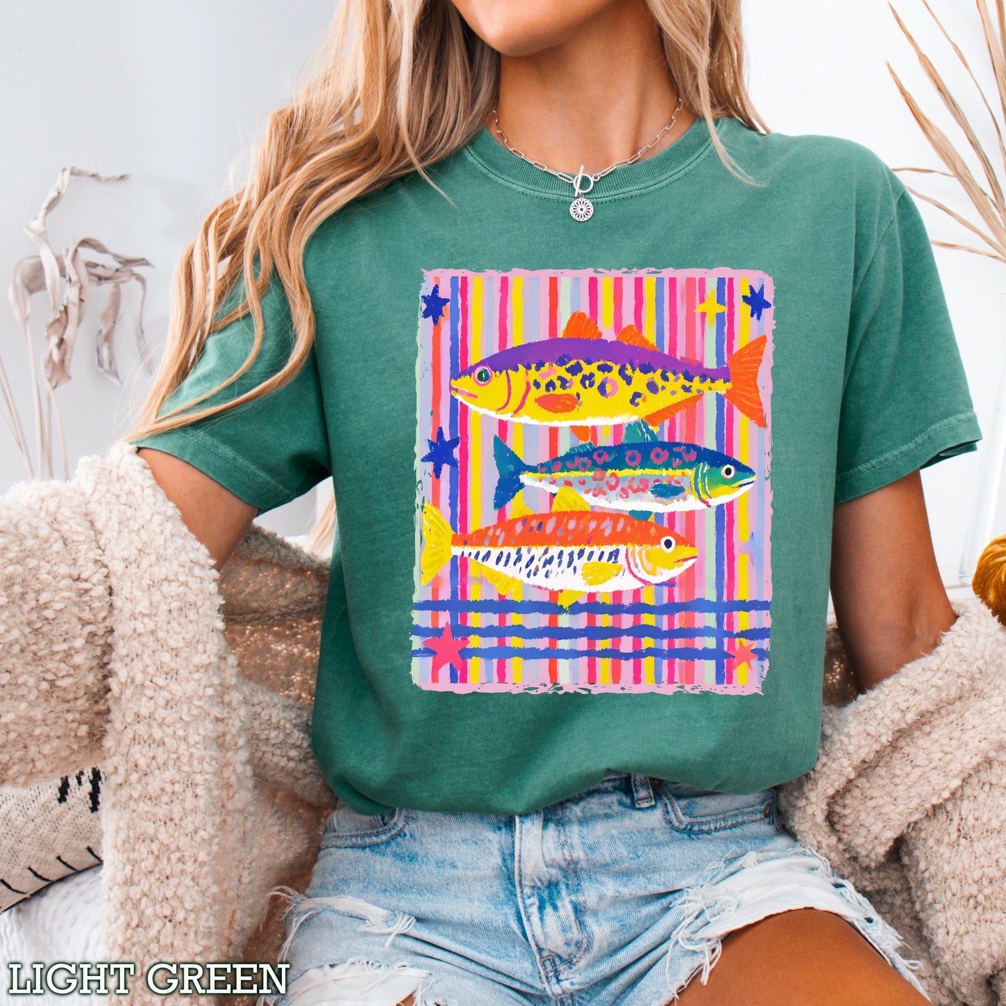 Preppy Fish Comfort Color Graphic Tee