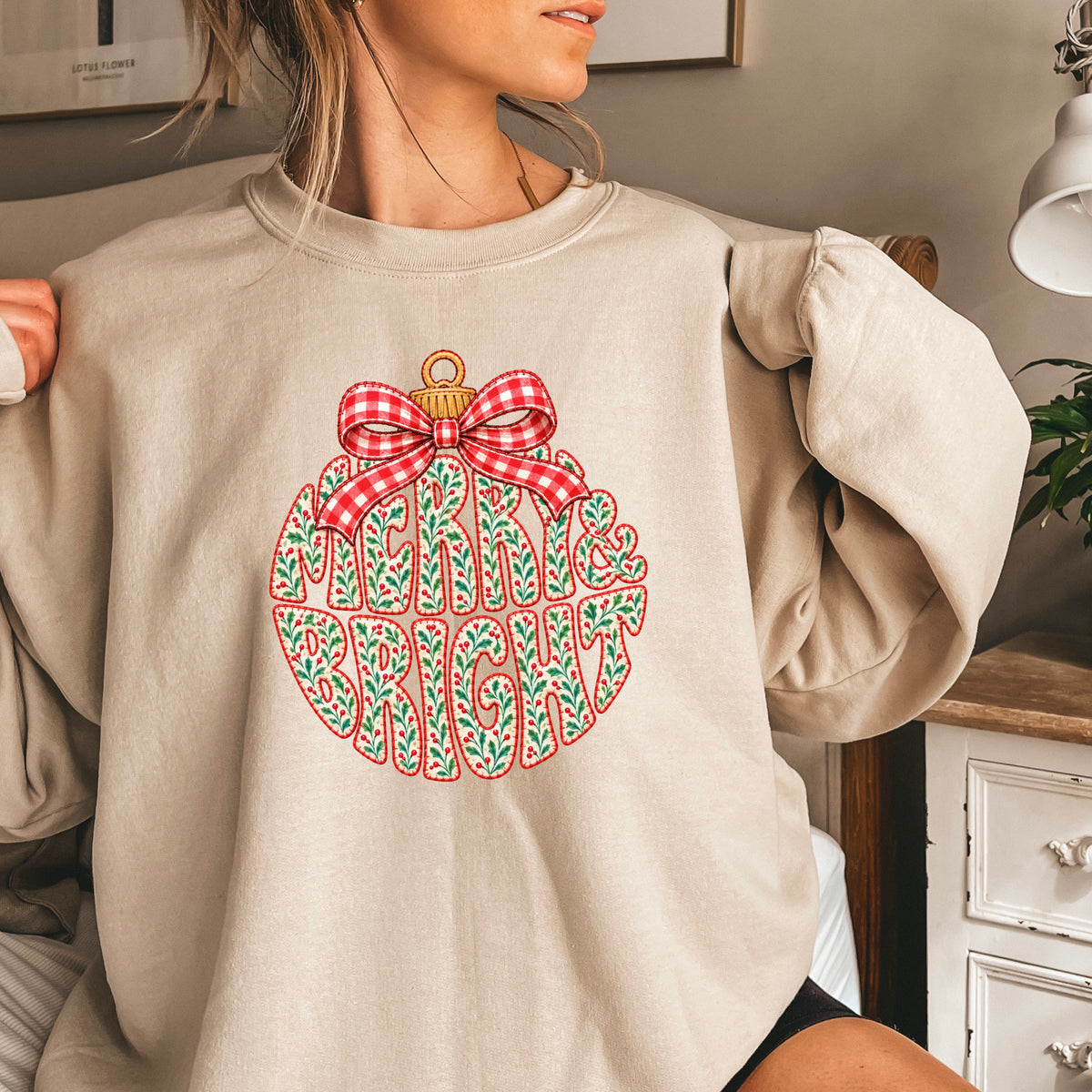 Merry & Bright Christmas Crewneck Sweatshirt