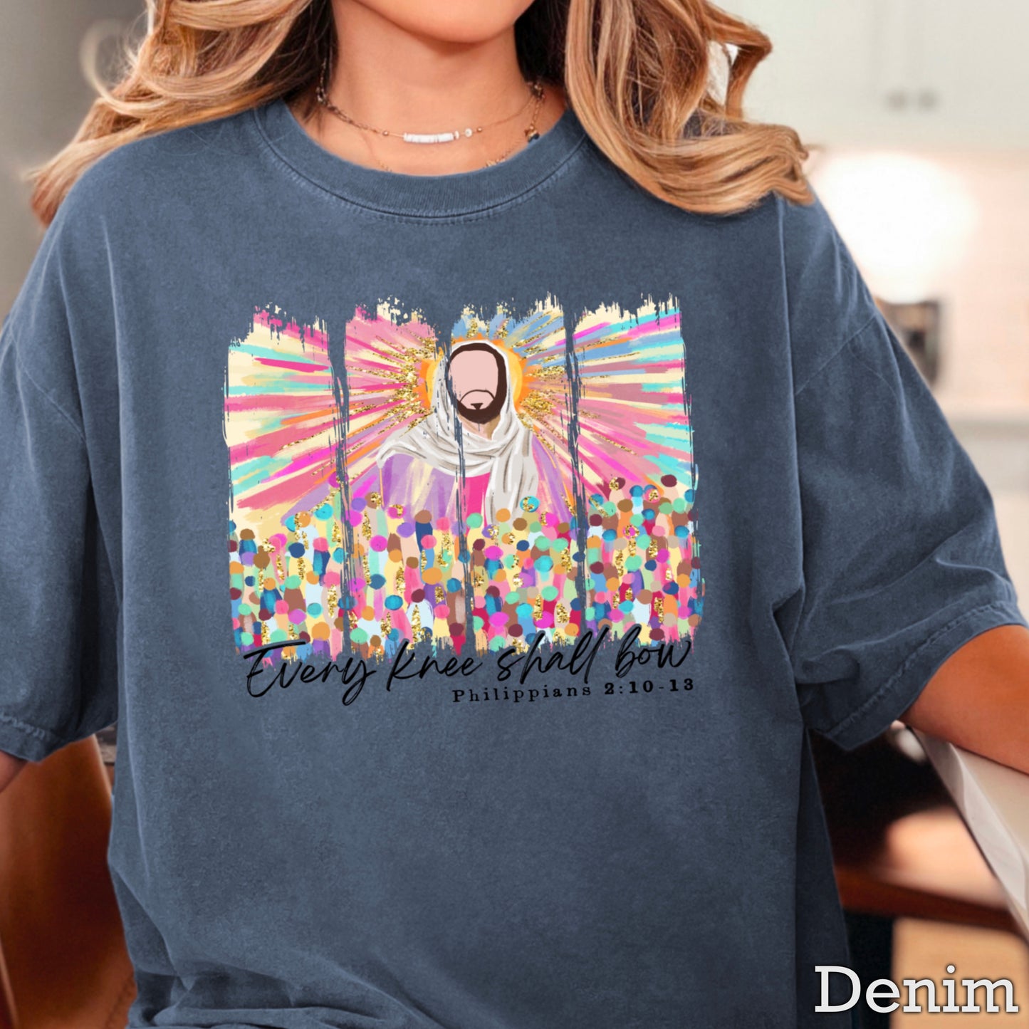 Every Knee Shall Bow Easter Comfort Color Graphic Tee