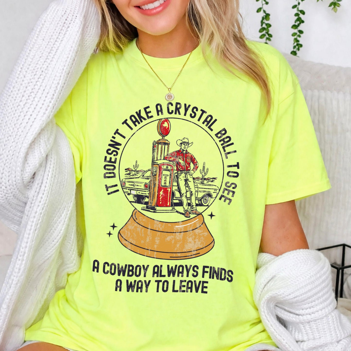 A Cowboy Finds A Way To Leave Western Comfort Color Graphic Tee