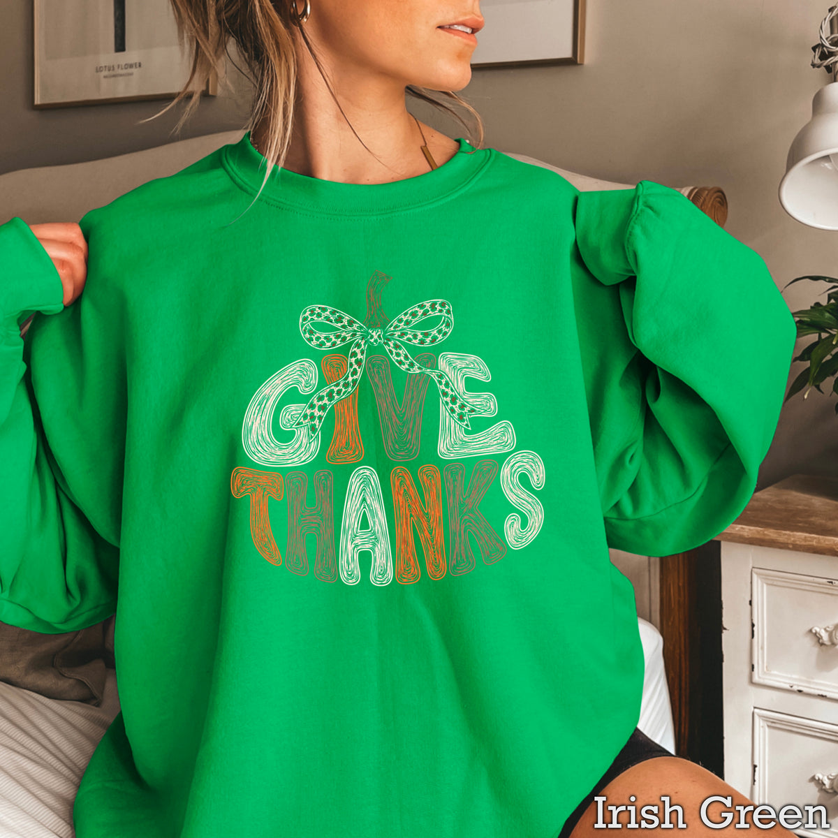 Give Thanks Thanksgiving Crewneck Sweatshirt
