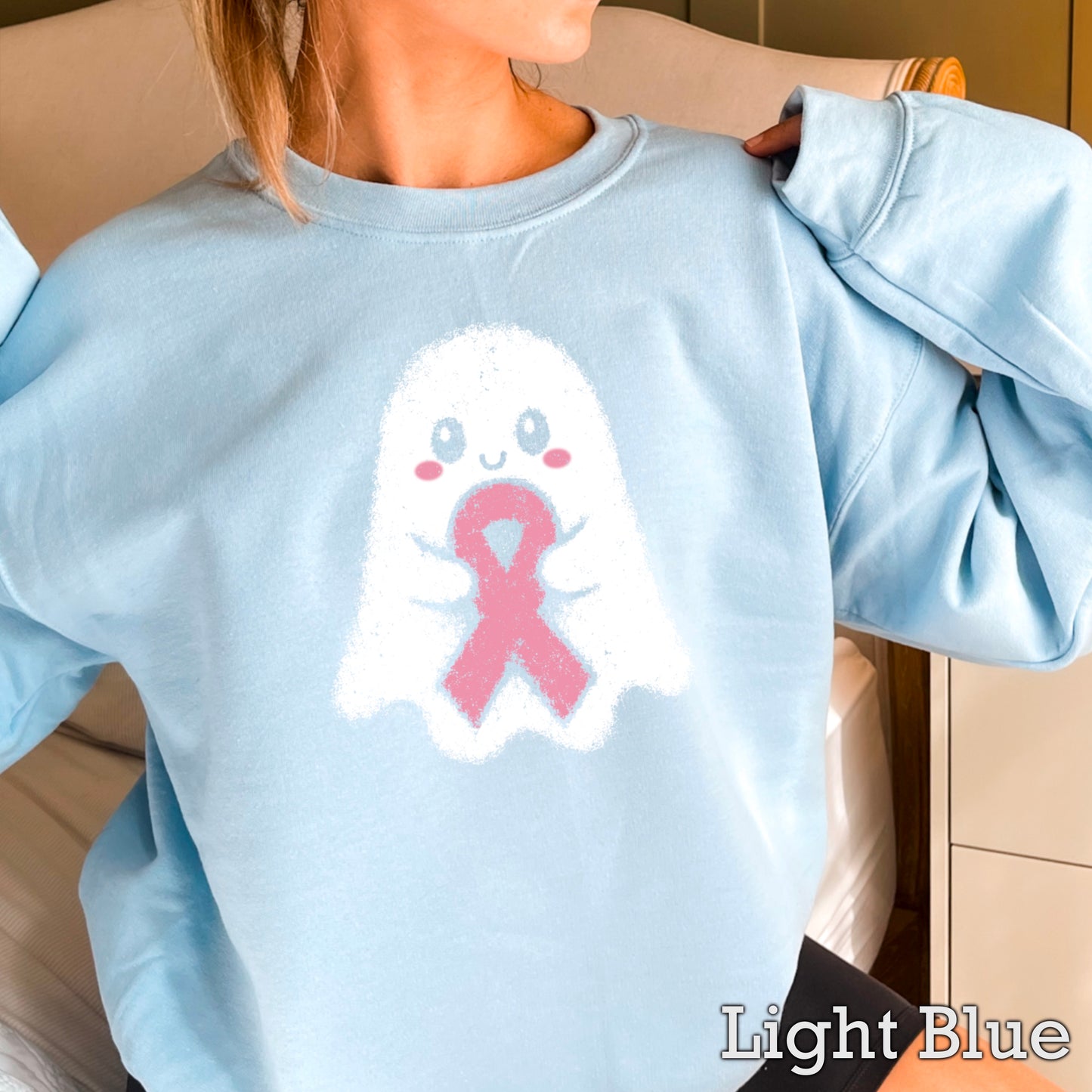 Breast Cancer Ghost Crewneck Sweatshirt