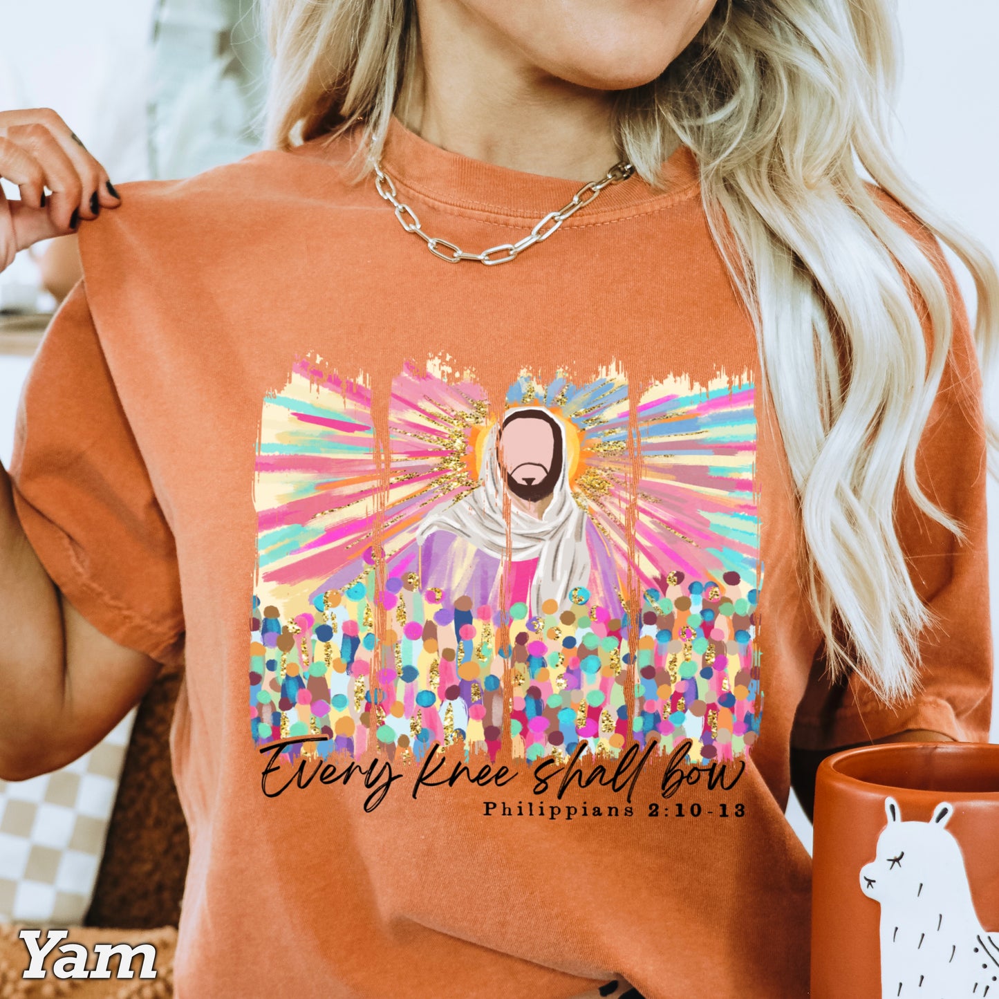 Every Knee Shall Bow Easter Comfort Color Graphic Tee
