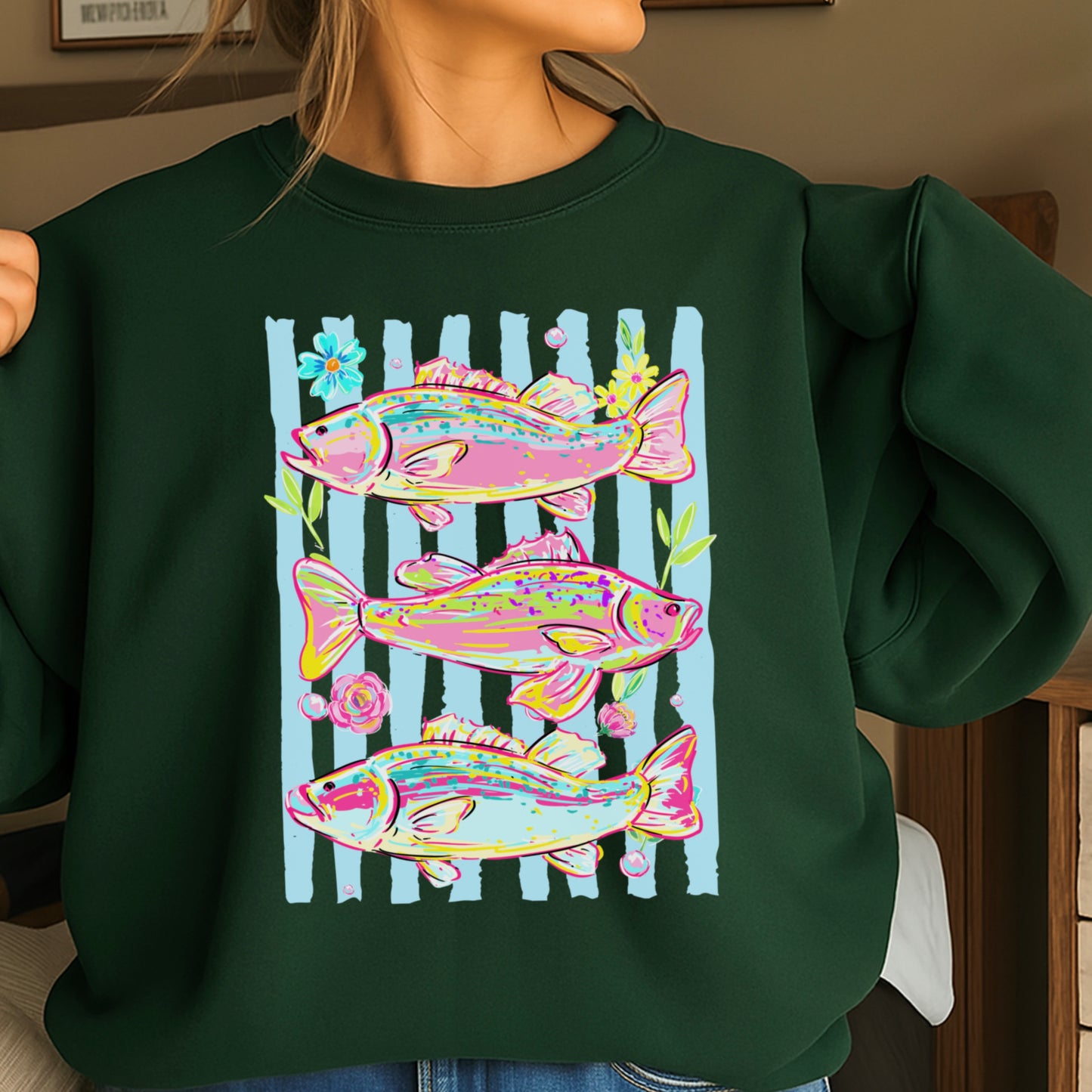 Fish Trio Crewneck Sweatshirt