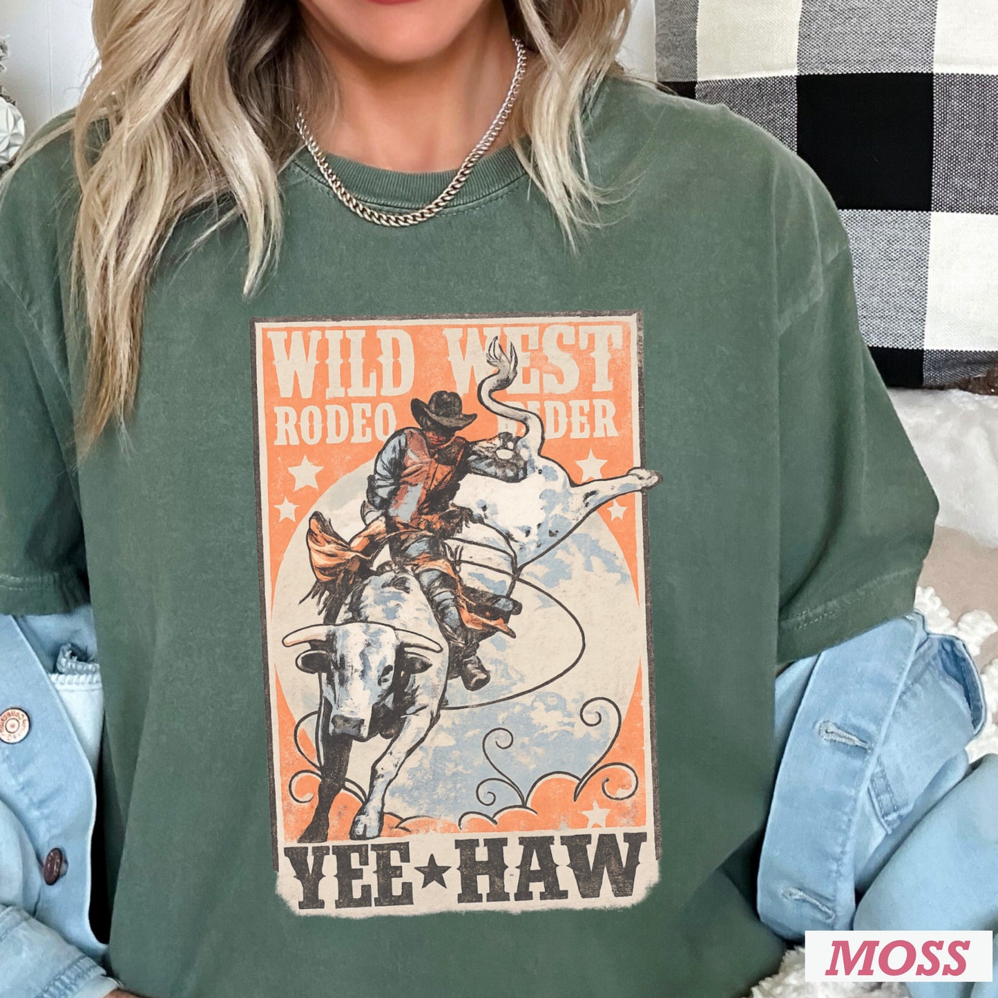 Wild West Rodeo Rider Comfort Color Graphic Tee