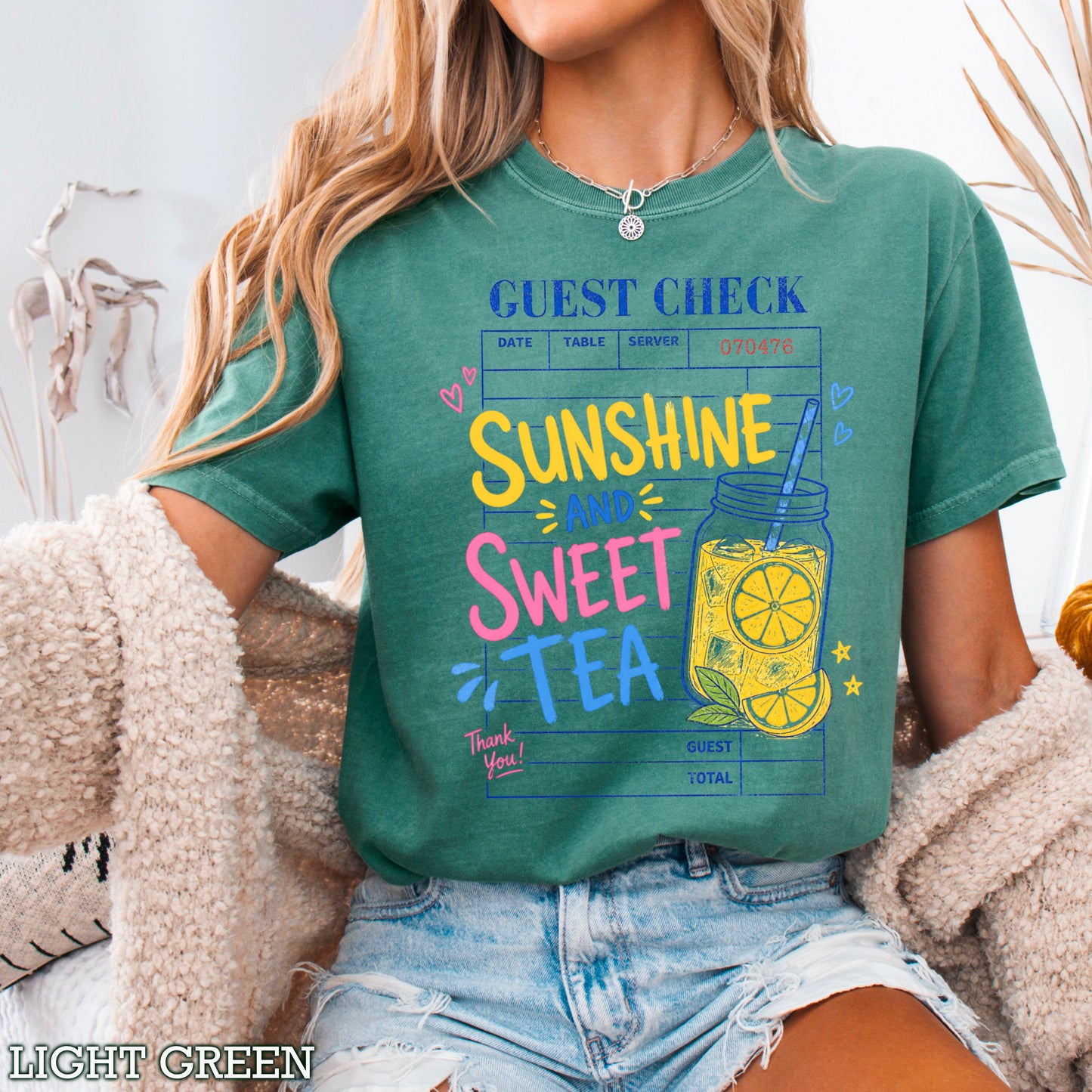Guest Check Sunshine & Sweet Tea Comfort Color Graphic Tee