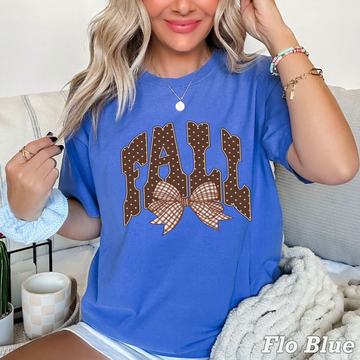 Fall Gingham Comfort Color Graphic Tee