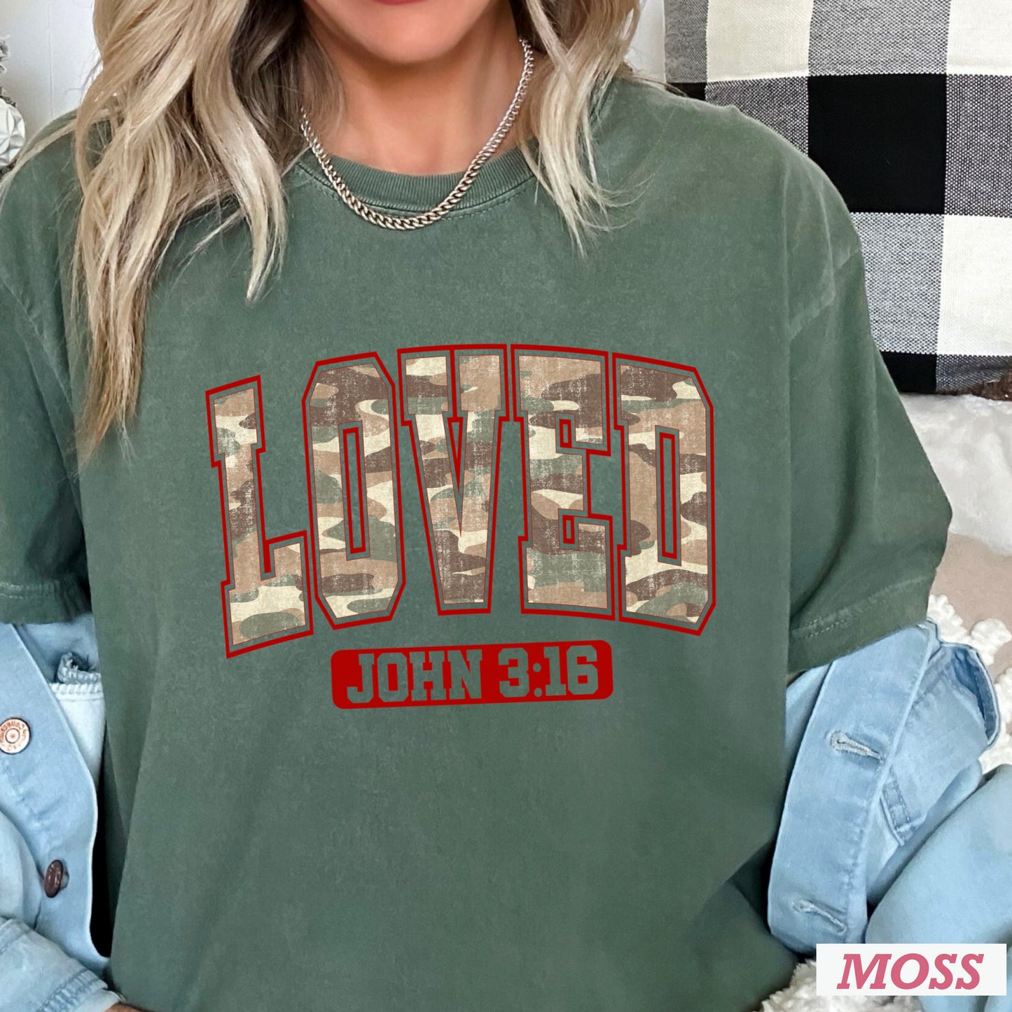 Camo John 3:16 Valentine’s Day Comfort Color Graphic Tee