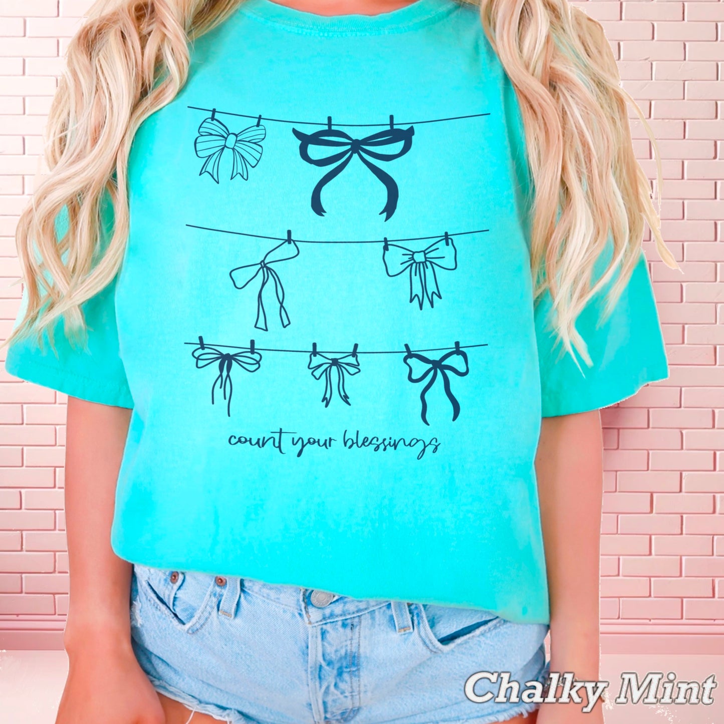 Count Your Blessings Christian Comfort Color Graphic Tee