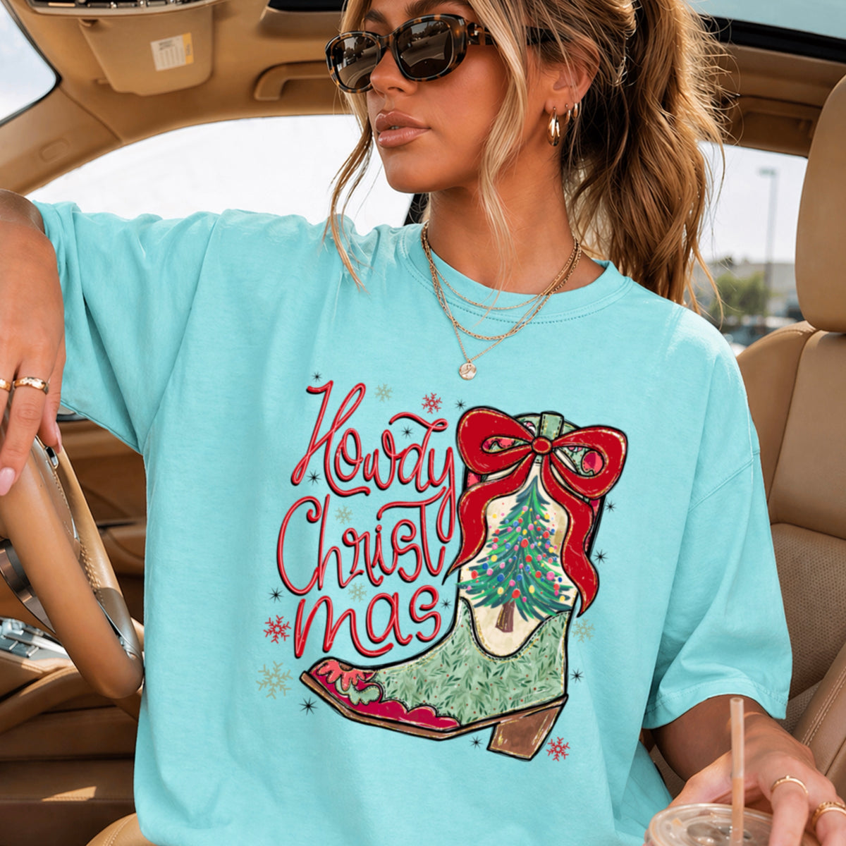 Howdy Christmas Comfort Color Graphic Tee