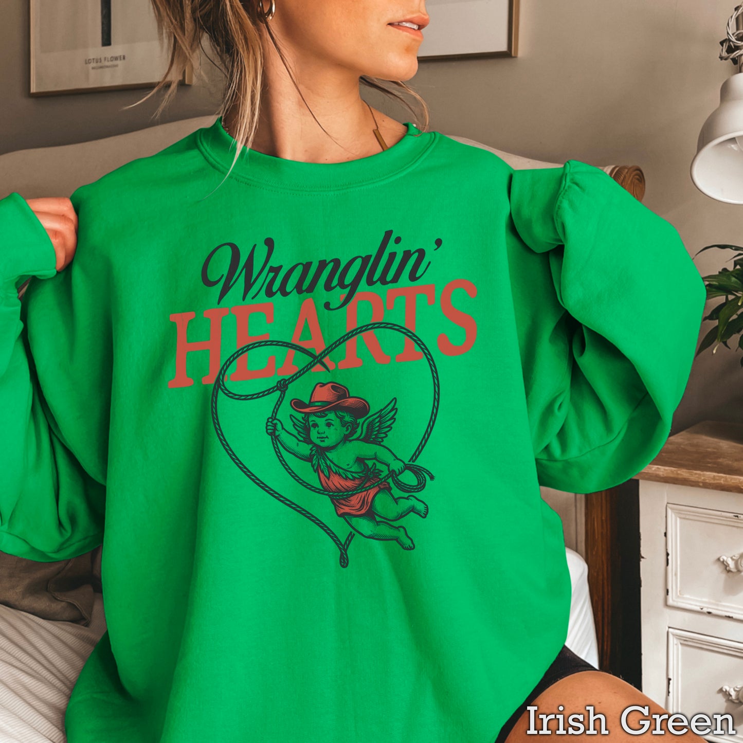Wranglin Hearts Valentine’s Day Crewneck Sweatshirt