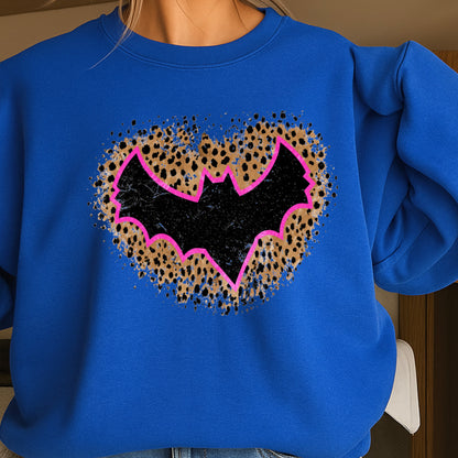 Leopard Bat Halloween Crewneck Sweatshirt