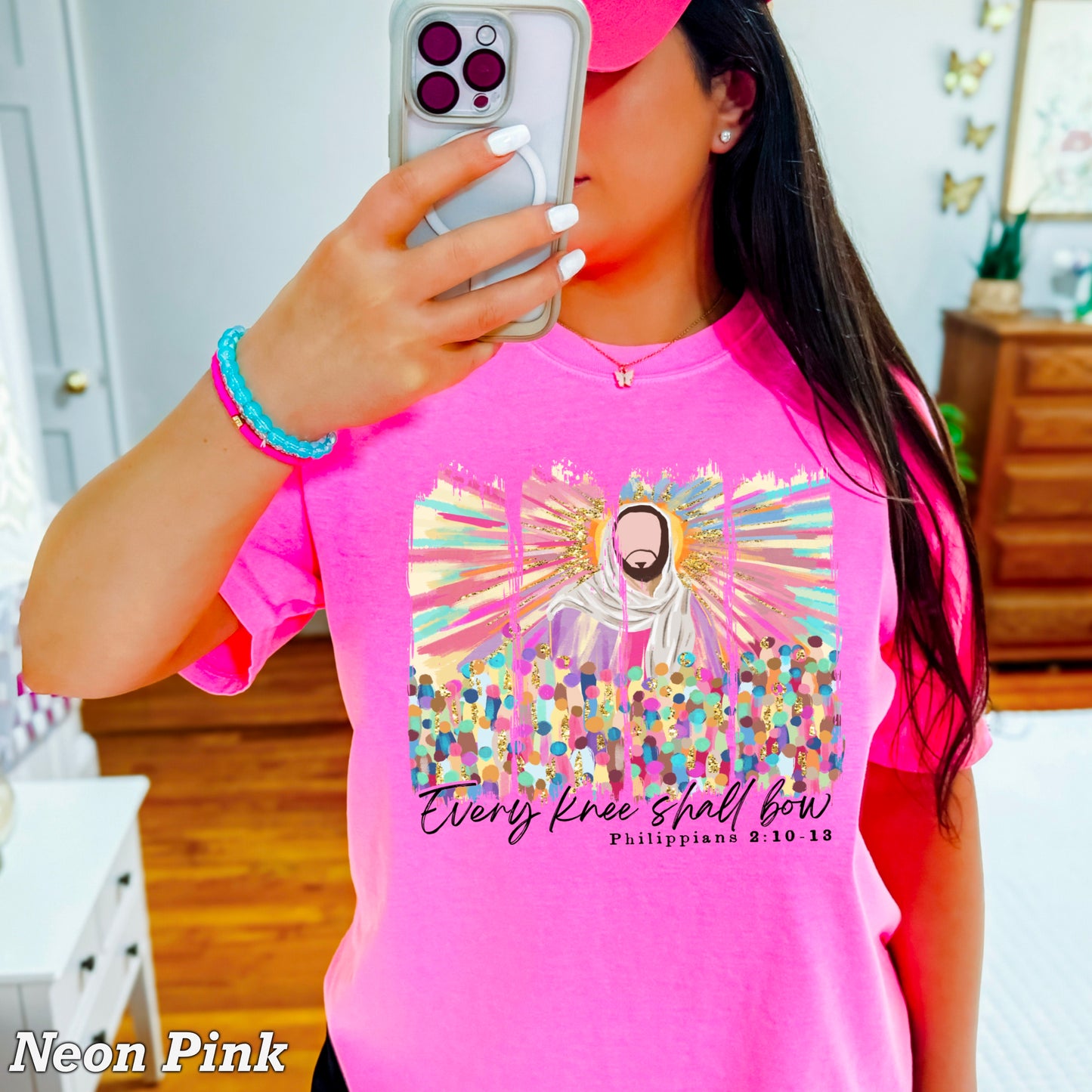 Every Knee Shall Bow Easter Comfort Color Graphic Tee