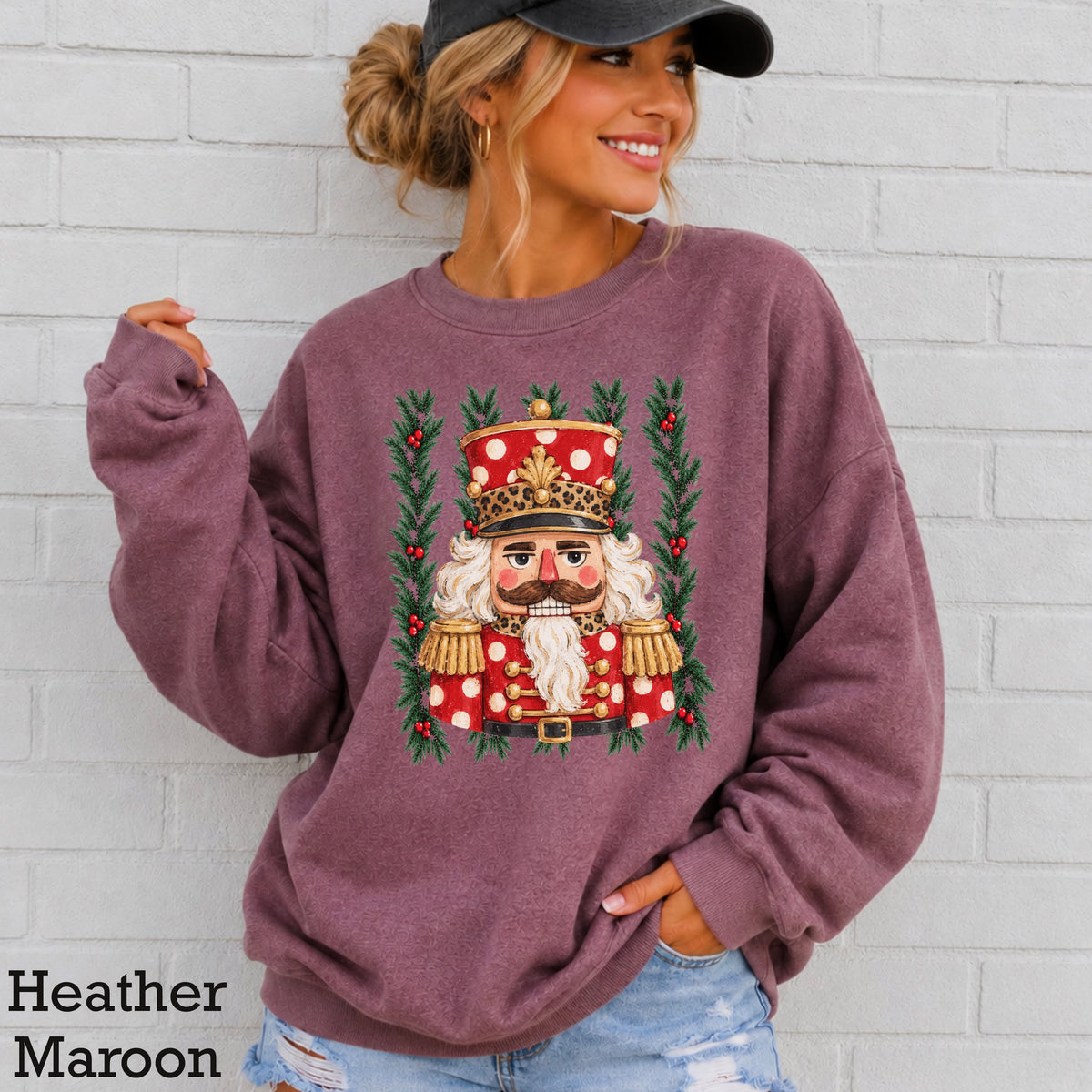 Preppy Nutcracker Christmas Crewneck Sweatshirt