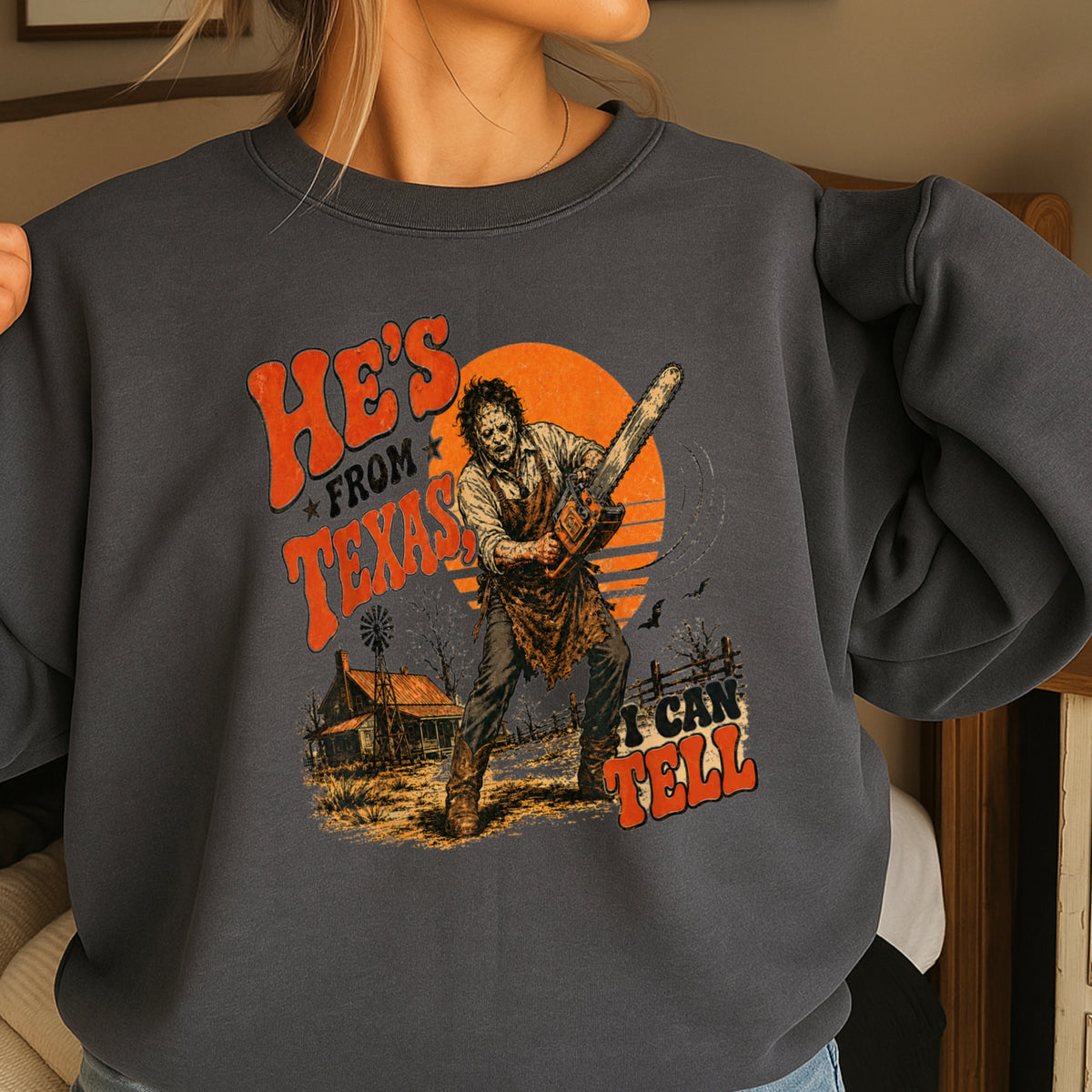 He’s From Texas Halloween Sweatshirt