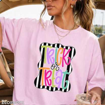 Trick Or Treat Halloween Comfort Color Graphic Tee