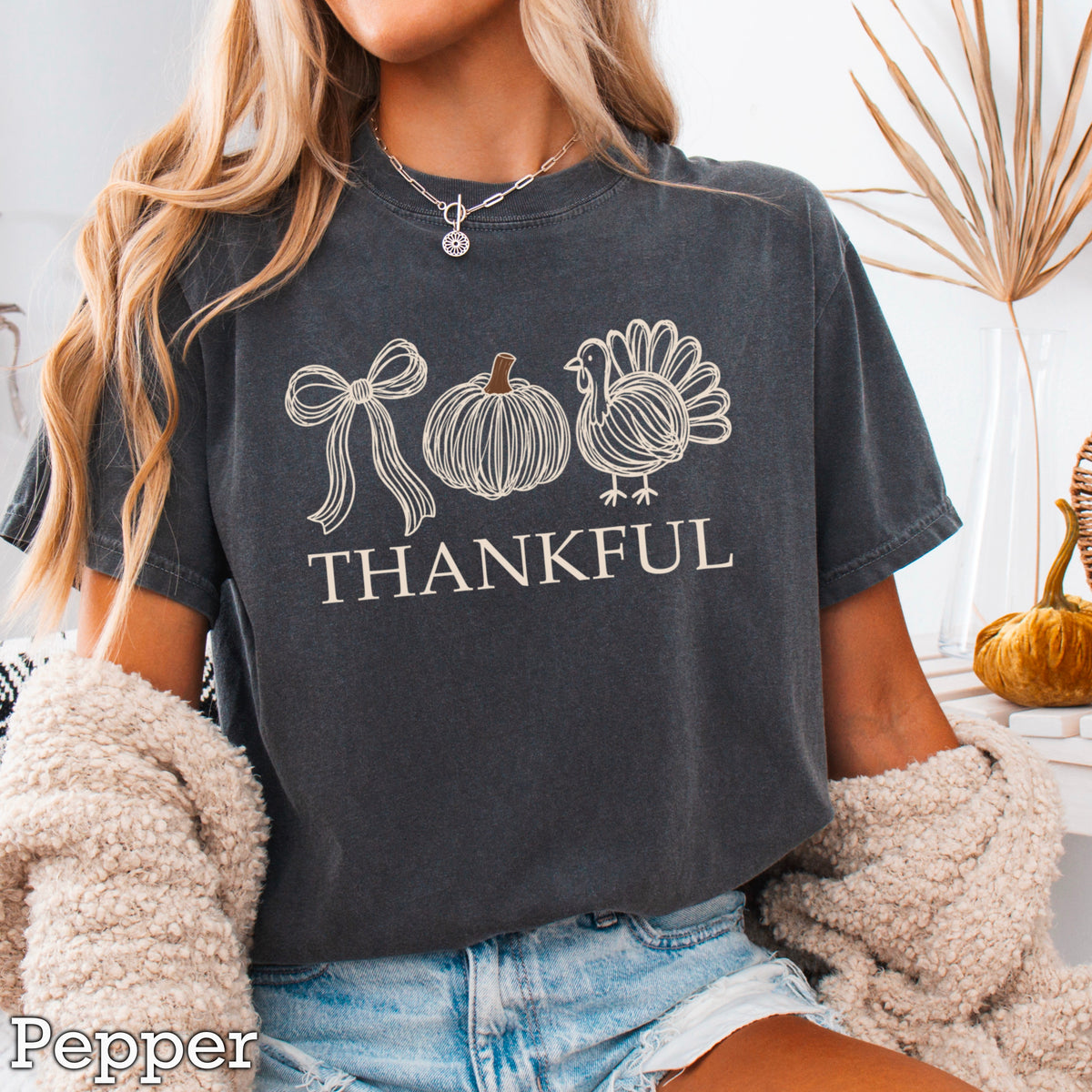 Thankful Thanksgiving Comfort Color Graphic Tee