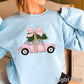 Pink Christmas Car Crewneck Sweatshirt