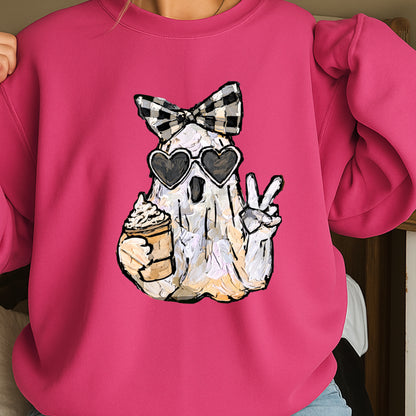 Preppy Ghost Halloween Crewneck Sweatshirt