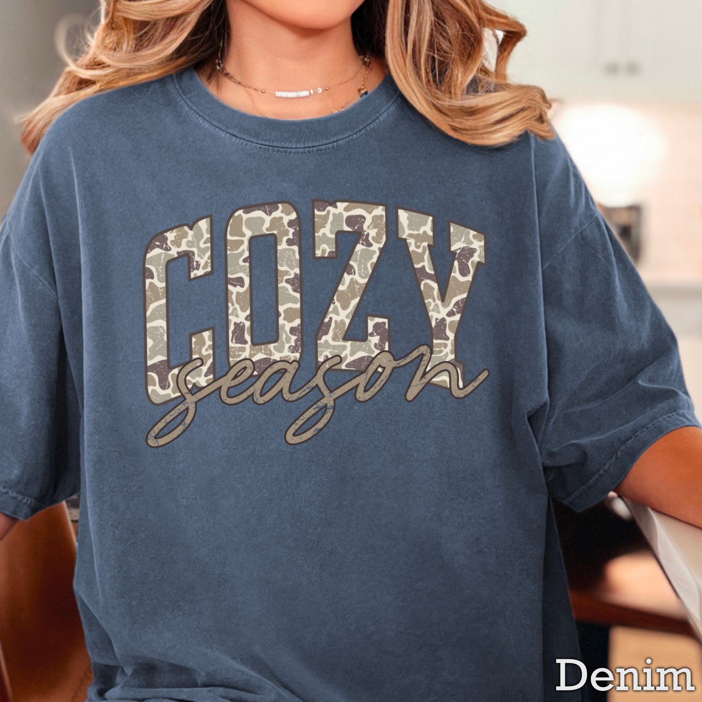 Camo Cozy Season Comfort Color Graphic Tee