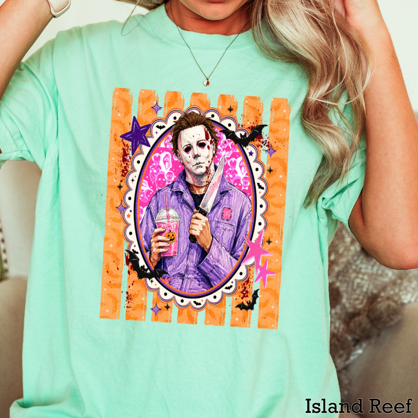 Horror Film Character Halloween Comfort Color Graphic Tee