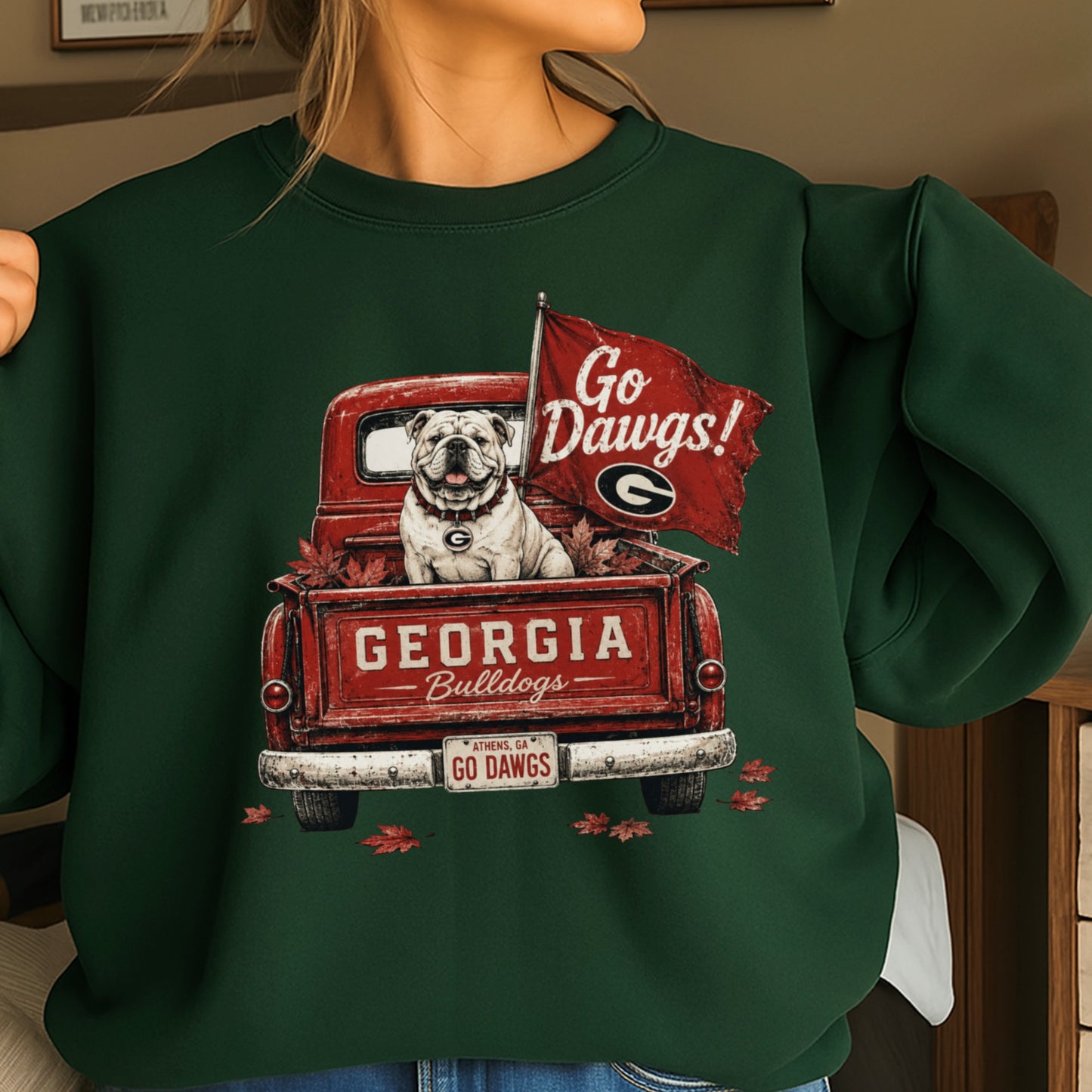 Red & Black Pickup Truck Crewneck Sweatshirt