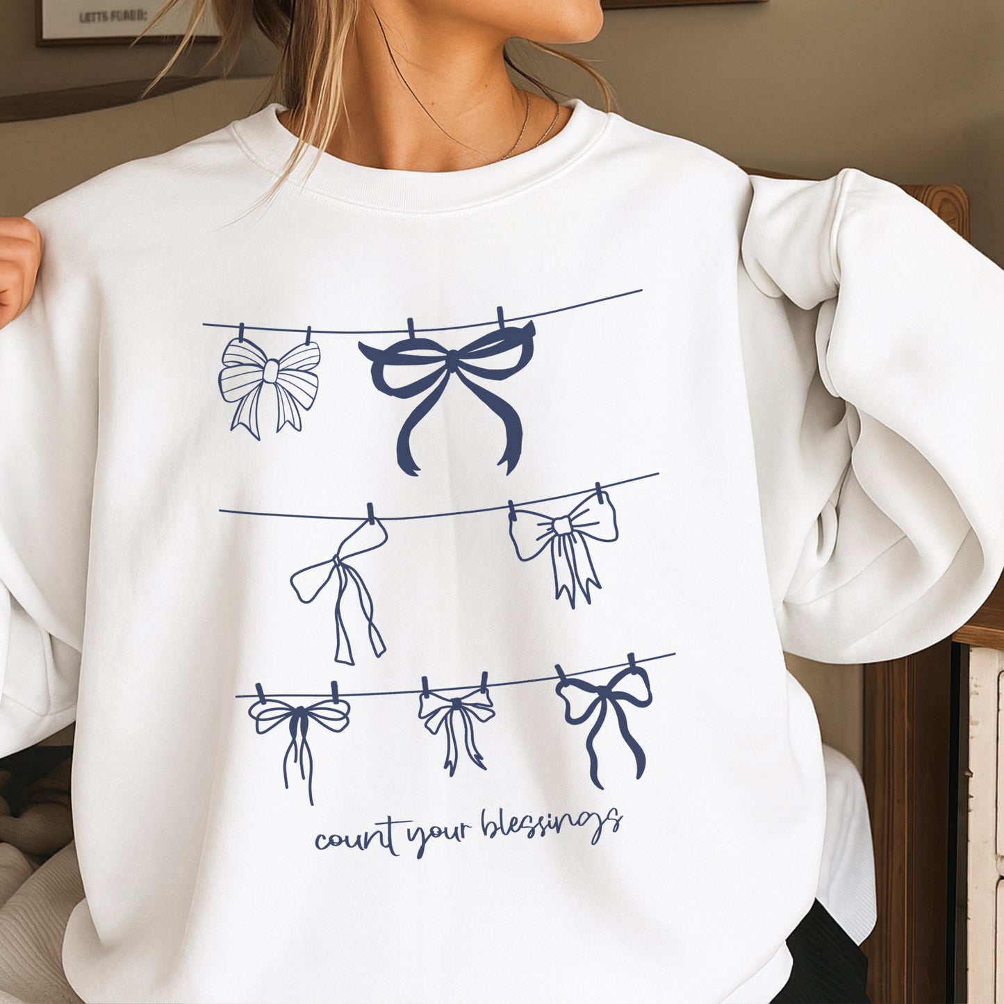 Count Your Blessings Christian Crewneck Sweatshirt