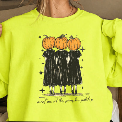 Meet Me At The Pumpkin Patch Halloween Crewneck Sweatshirt